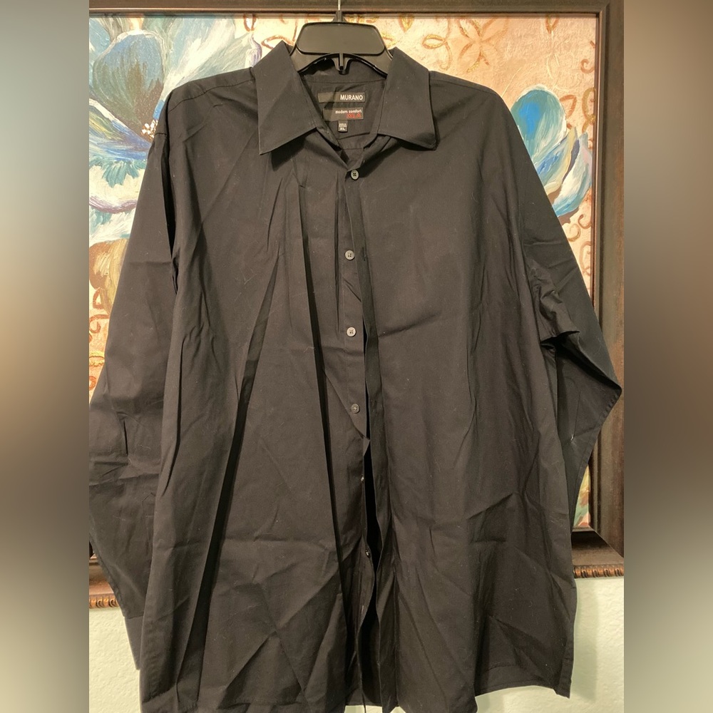 Murano Black Dress Shirt Size XL